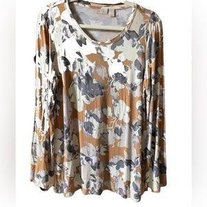 LOGO Lori Goldstein top blouse size Large